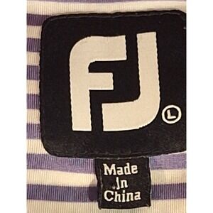 FootJoy, FJ, ProDry Mens Large Purple White Striped Golf Polo Arnold Palmer Logo